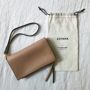 Cuyana Double-Zip Leather Pouch in Rose Quartz